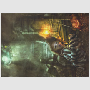 Haunted Castle and Grave Headstone Decoupage Tissue Paper