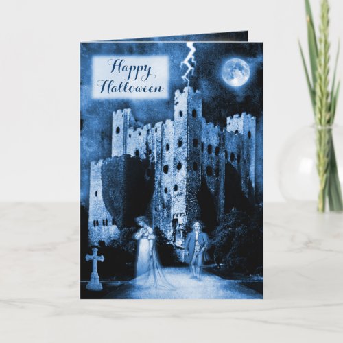 Haunted Castle Gothic Happy Halloween Card
