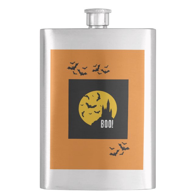 Haunted Castle Halloween Custom Classic Flask (Front)