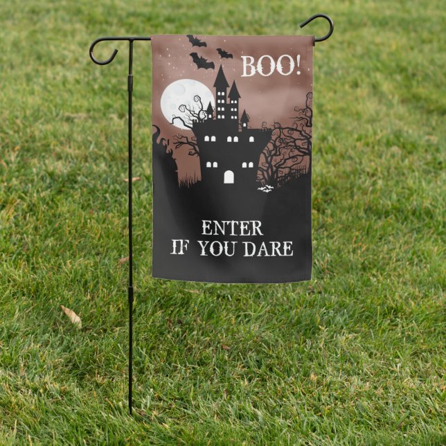 Haunted Castle Halloween Garden Flag (In SItu)