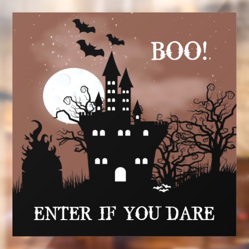 Haunted Castle Halloween Window Cling