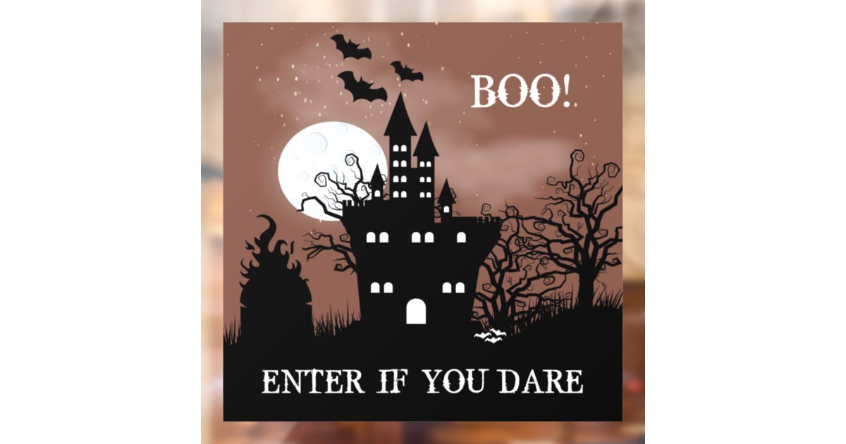 Haunted Castle Halloween Window Cling | Zazzle