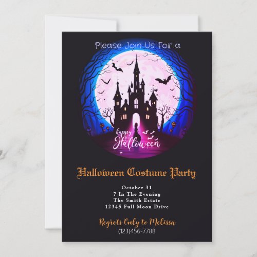 Haunted Castle Happy Halloween Costume Party Invitation