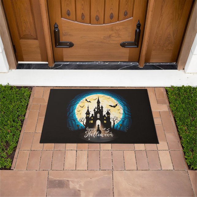 Haunted Castle Happy Halloween Creepy Doormat (Outdoor)