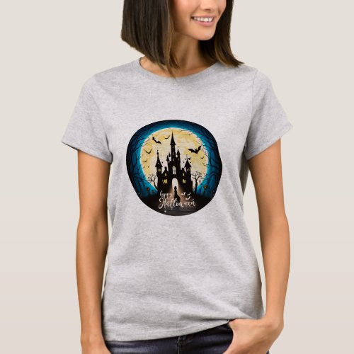 Haunted Castle Happy Halloween Creepy T_Shirt