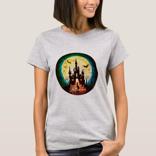 Haunted Castle Happy Halloween Creepy T_Shirt