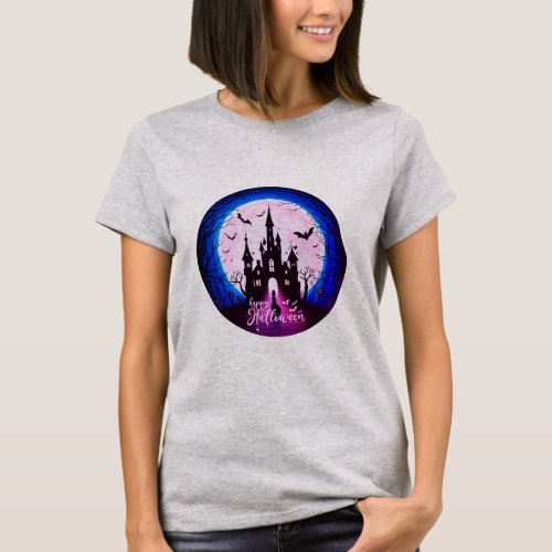 Haunted Castle Happy Halloween Creepy T_Shirt