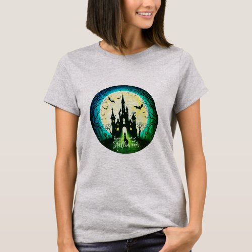 Haunted Castle Happy Halloween Creepy T_Shirt