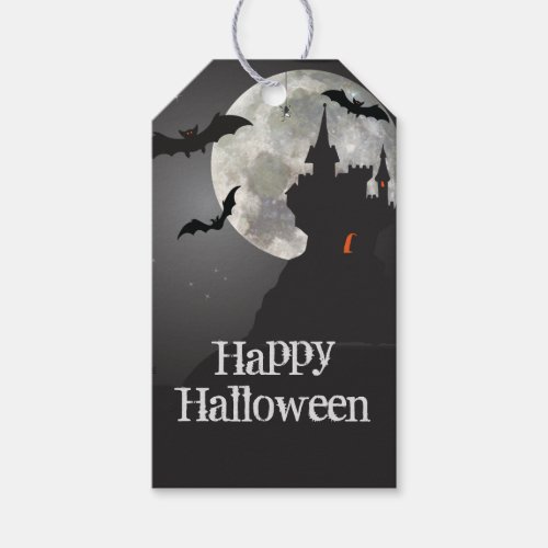 Haunted Castle Happy Halloween Gift Tags