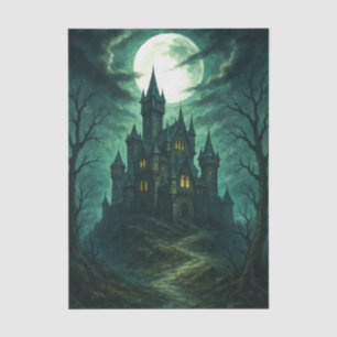 Haunted Castle Moonlit Gothic Decoupage Tissue Paper