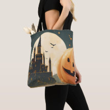 Haunted Castle Pumpkin Tote