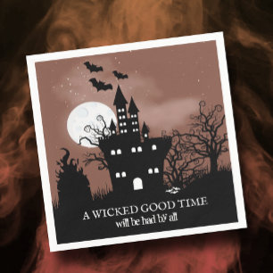 Haunted Castle Spooky Halloween Napkins