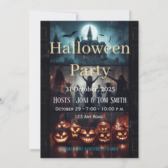  Haunted Castle Spooky Party Invitation (Front)