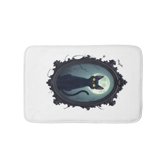 Haunted Cat Mirror Bath Mat (Front)