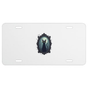 Haunted Cat Mirror License Plate