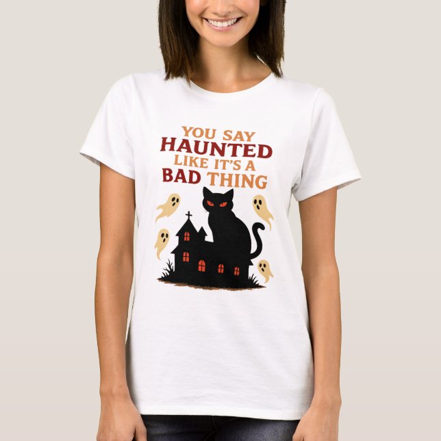 Haunted Cat T-Shirt (Front)