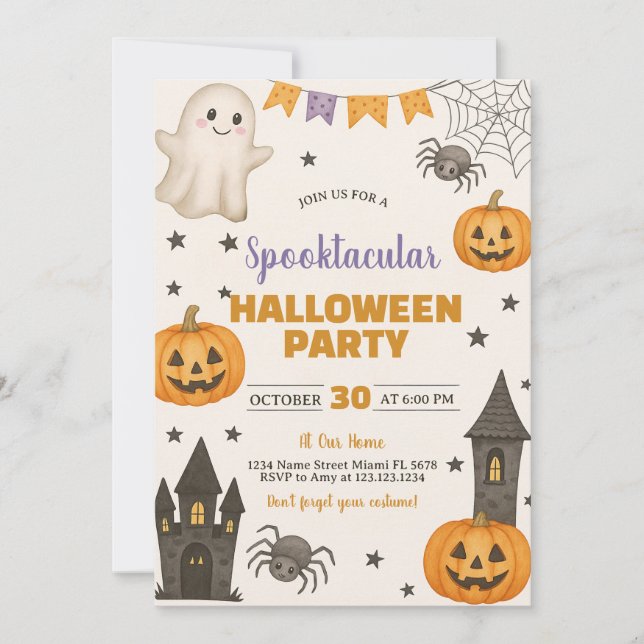 Haunted Costume Trick-or-Treat Invite (Front)