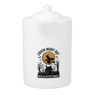 Haunted Coven Shirt Vintage Witch House Halloween Teapot