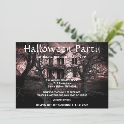 Haunted Creaky Old House Party Invitation