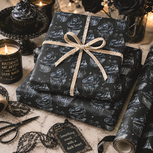 Haunted Cupcakes Gothic Birthday Wrapping Paper Sheets