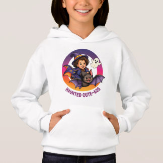 Haunted Cute-AOS: Adorable Witch Riding a bat Hoodie