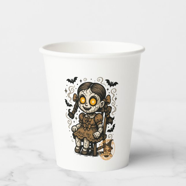 Haunted Doll – Halloween Cartoon Paper Cups (Front)