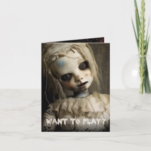 Haunted Doll Halloween Invitation