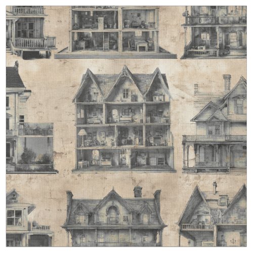 Haunted Doll Houses Fabric