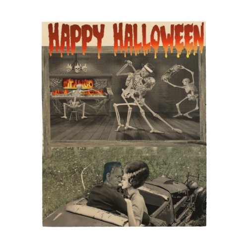 HAUNTED DRIVE_IN ROMANCE WOOD WALL ART