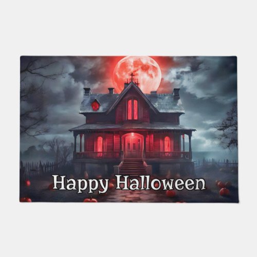 Haunted Dwelling  Happy Halloween Doormat