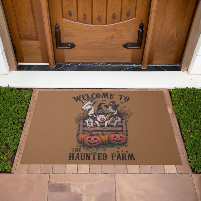 Haunted Farm Halloween  Doormat (Outdoor)