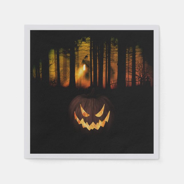 Haunted Forest Halloween Napkins (Front)