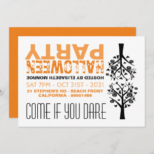 Haunted Forest Mirrored Halloween Party Invitation