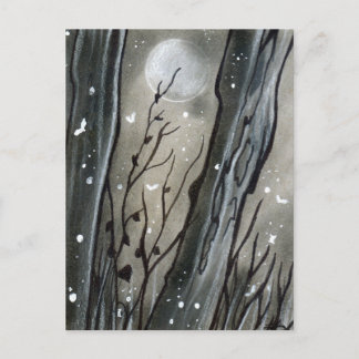 Haunted Forest Moon Halloween Postcard