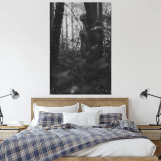 Haunted Forest – Mysterious Shadow in the Woods Canvas Print