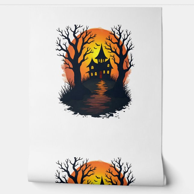 Haunted Forest – Spooky Halloween Nature Tee Wallpaper (Unrolling)
