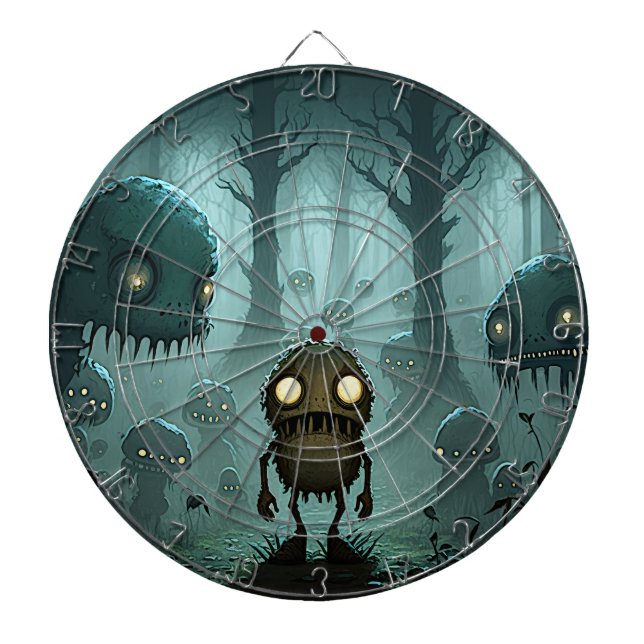 Haunted Forest - Spooky Monsters Dart Board (Front)