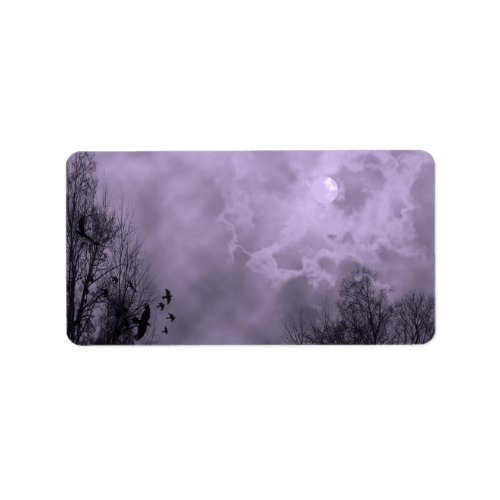 Haunted Full Moon Purple Mist Label Template