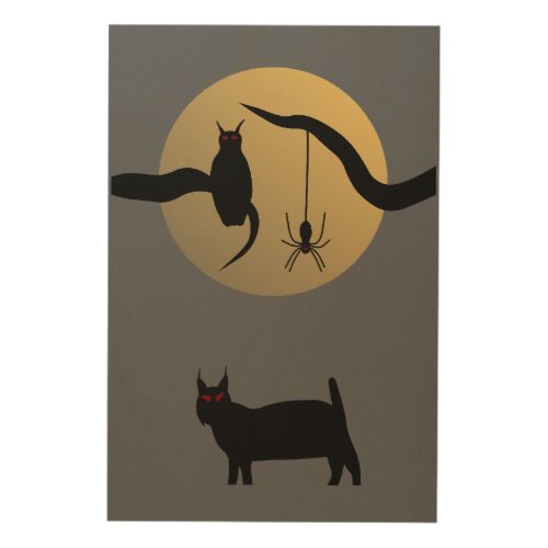 Haunted Full Moon Wood Wall Art