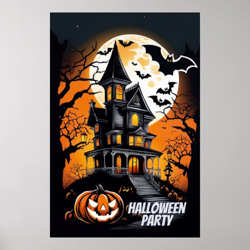 Haunted Gala Halloween Party Poster