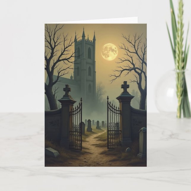 Haunted Gate Moonlit Card (Front)