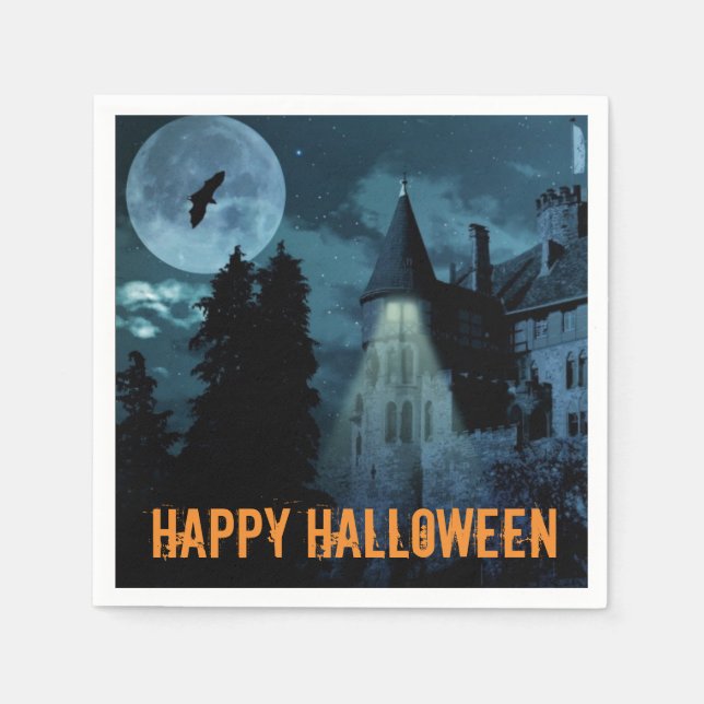 Haunted Goth Mansion Halloween  Napkins (Front)