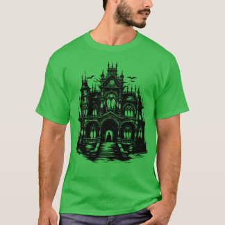 Haunted Gothic Cathedral Dark Fantasy Church Artwo T-Shirt