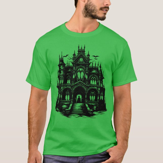 Haunted Gothic Cathedral Dark Fantasy Church Artwo T-Shirt (Front)
