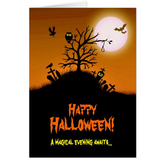 Haunted Grave Yard Halloween Cards (Front)
