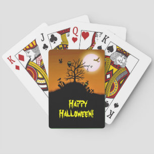 Haunted Grave Yard Halloween Poker Cards