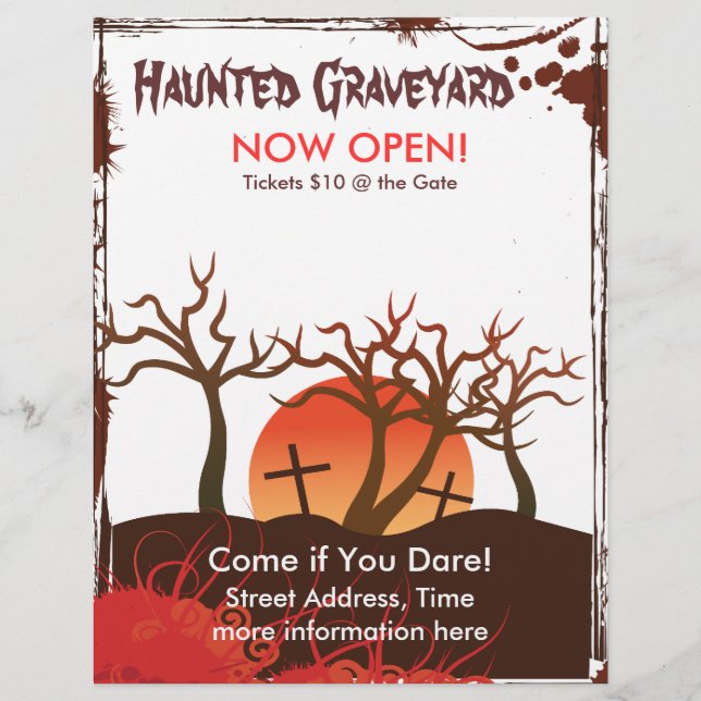 Haunted Graveyard Flyer (Front)