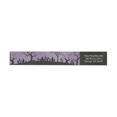 Haunted Graveyard Halloween Return Address Label