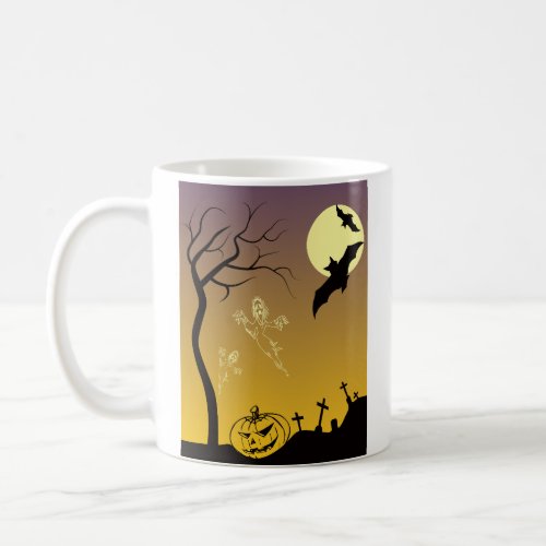 Haunted Graveyard Halloween Scene Halloween Coffee Mug