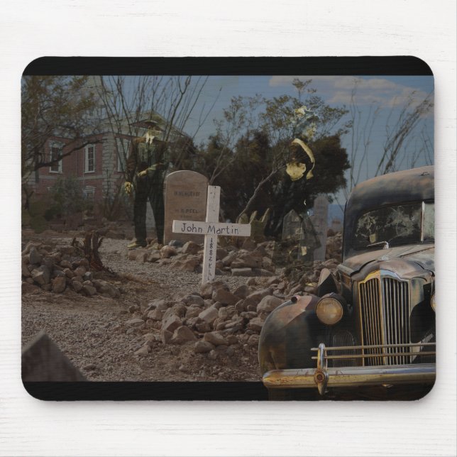 Haunted Graveyard in Tombstone Mouse Pad (Front)